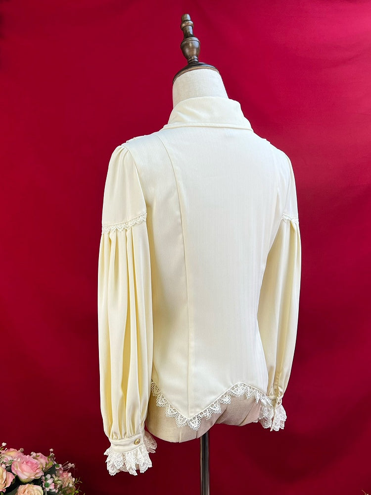 Apricot Elegantes Langarmhemd mit spitzem Kragen