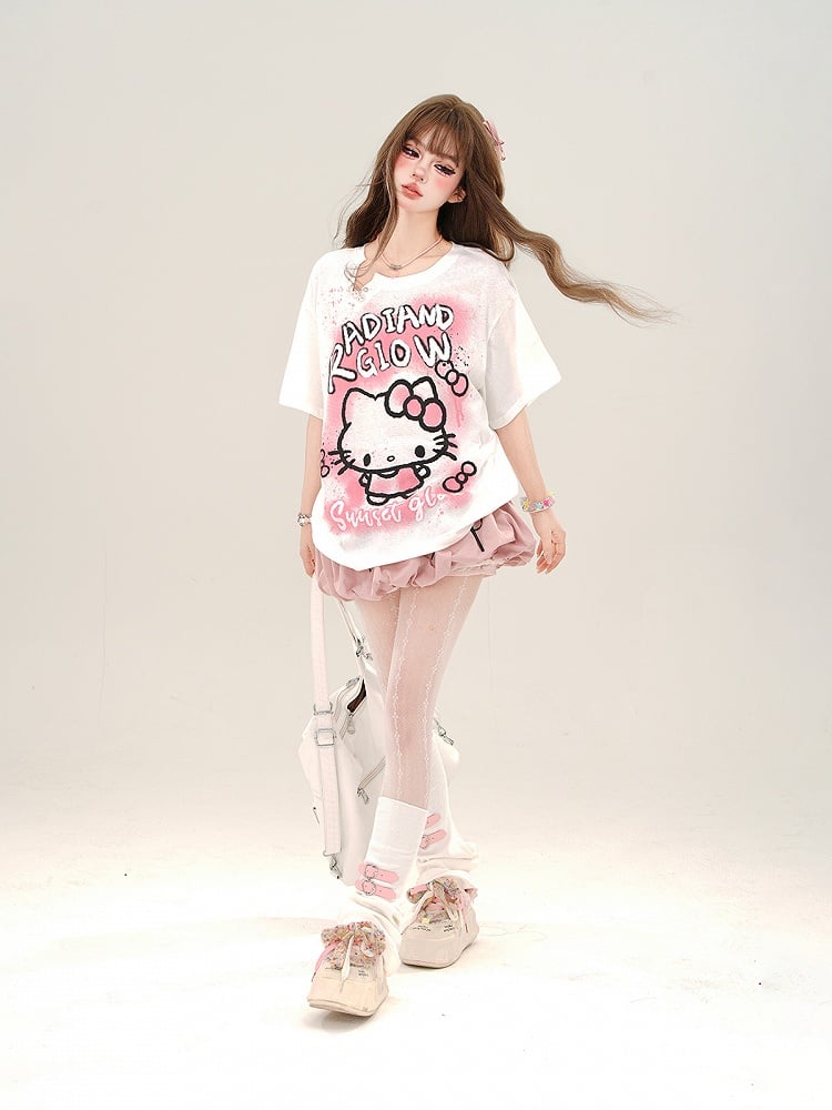 Bowknot Bubble with Pink Details Skirt