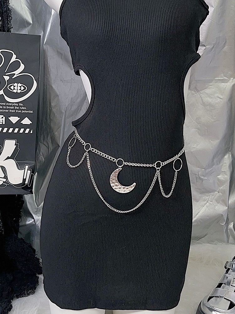 Kette Mond Taille Silber Y2K Charm