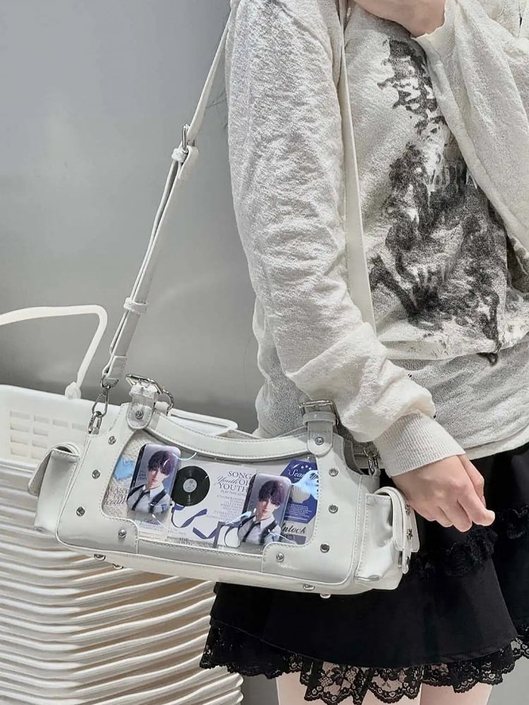 Shoulder With Y2K White Charm Bag Star Ita PU