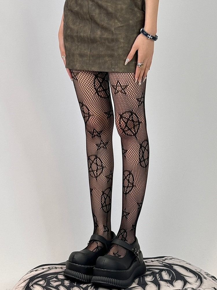 Black Tights Star Pattern