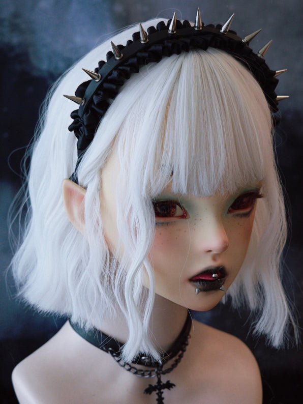 KC Trim Gothic Ruffle Black With Studs Design