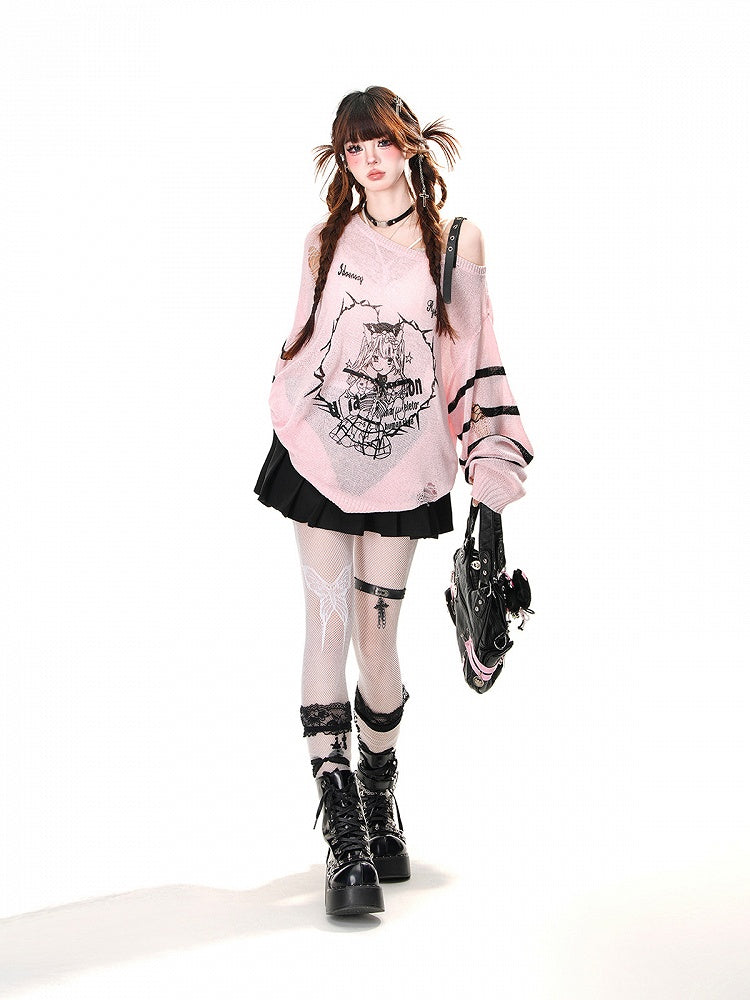 JK Uniform Pleated Skirt Buckle Belt Black