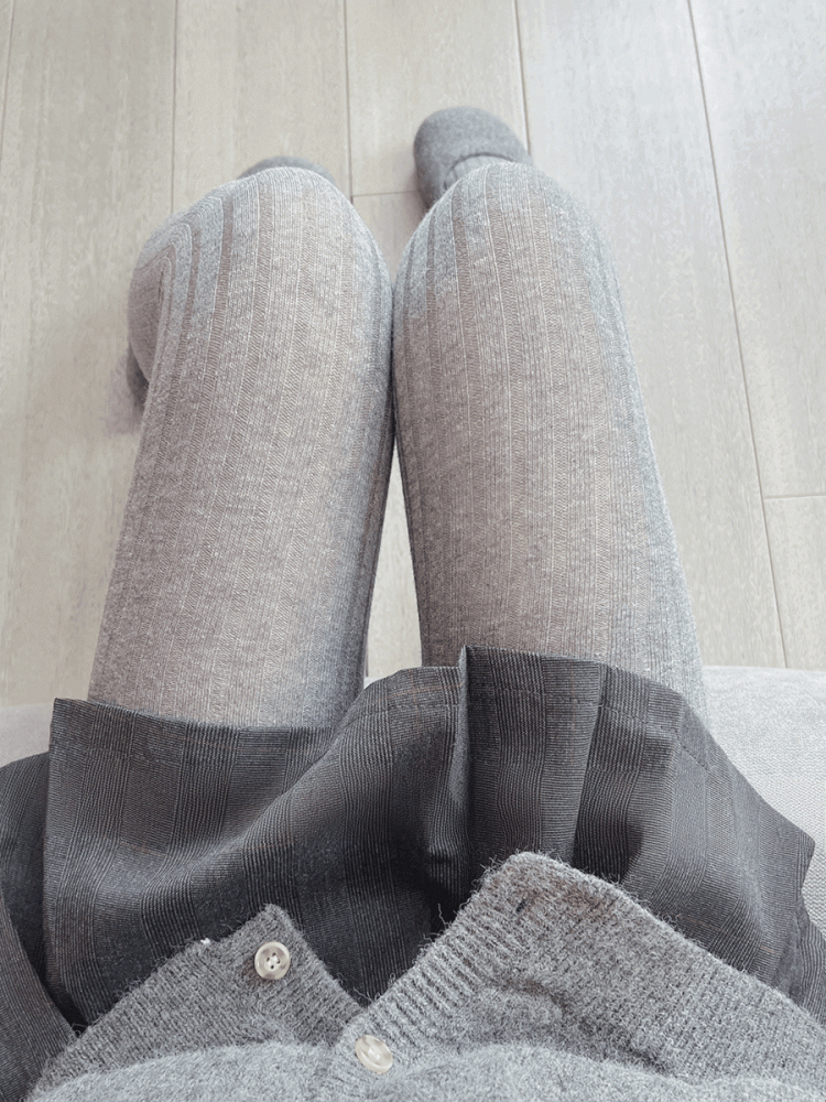 Weiß/Grau gestreifte Strumpfhose