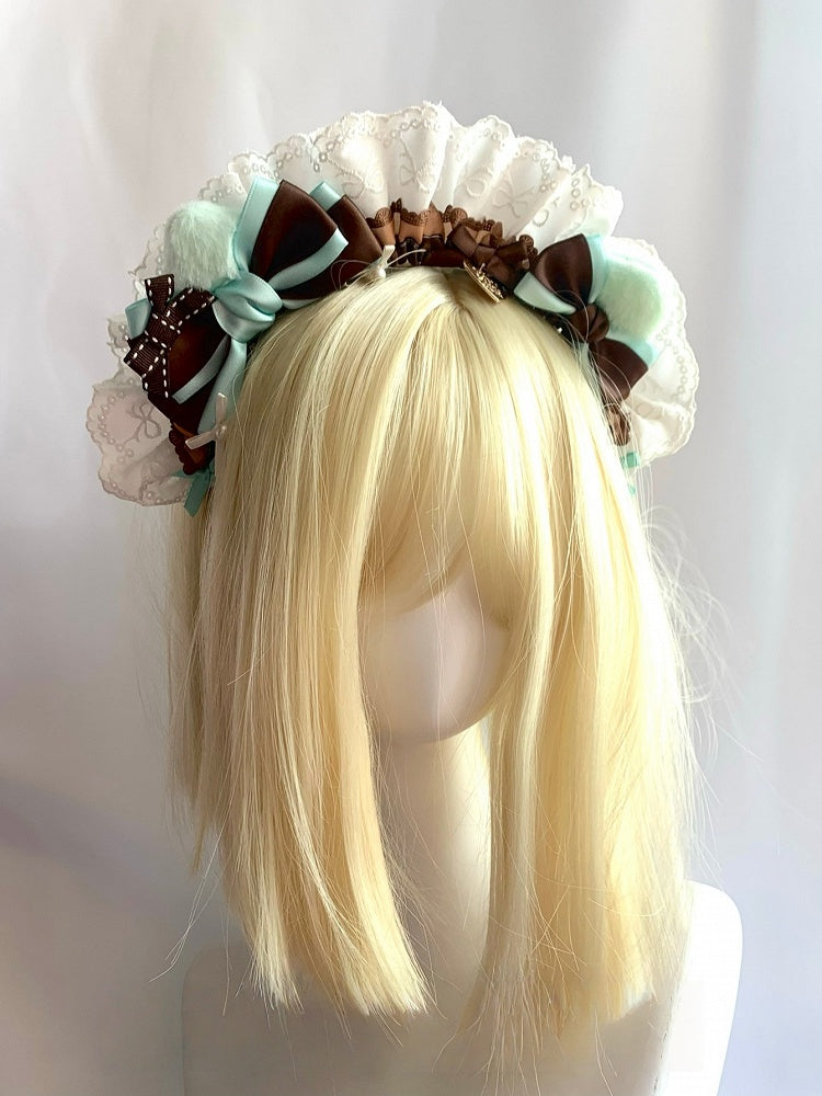 Bowknot KC Mint Sweet Chocolate Cat Maid Ear Cute
