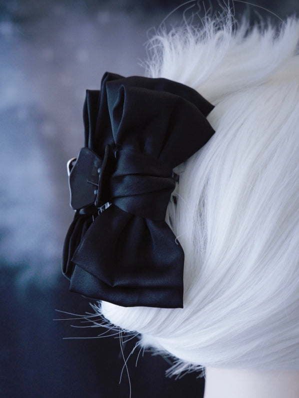 Black with Clip Charm Gothic Bowknot Claw Heart Decorated Buckle