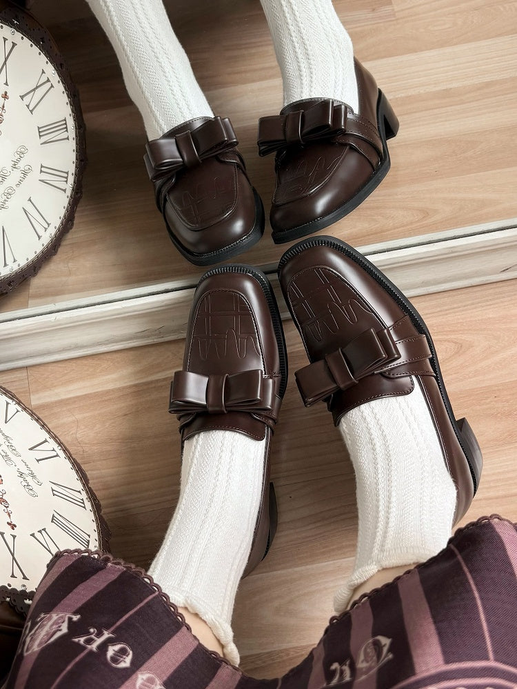 at Fit Loafer Top Schuhe Slip-in Braun Schokolade Schleife