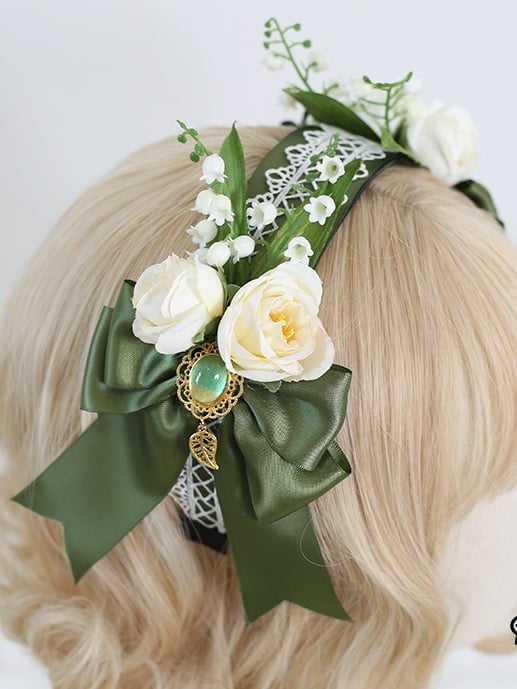 of and Vintage Green Bowknot Decorated Valley Country Lolita KC the Lily