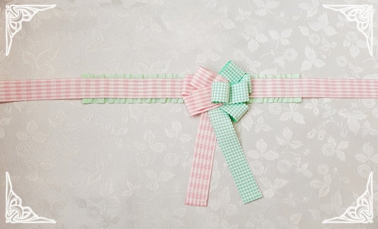 Pattern Choker Plaid Bowknot and Stripes