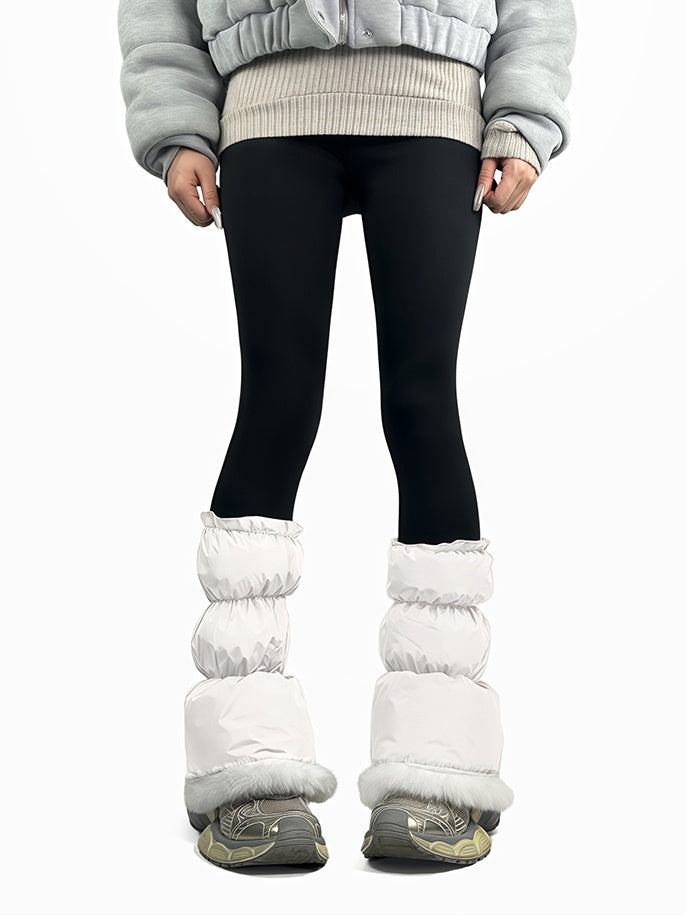 Grey/White/Black Puffy Warm Leg Warmers