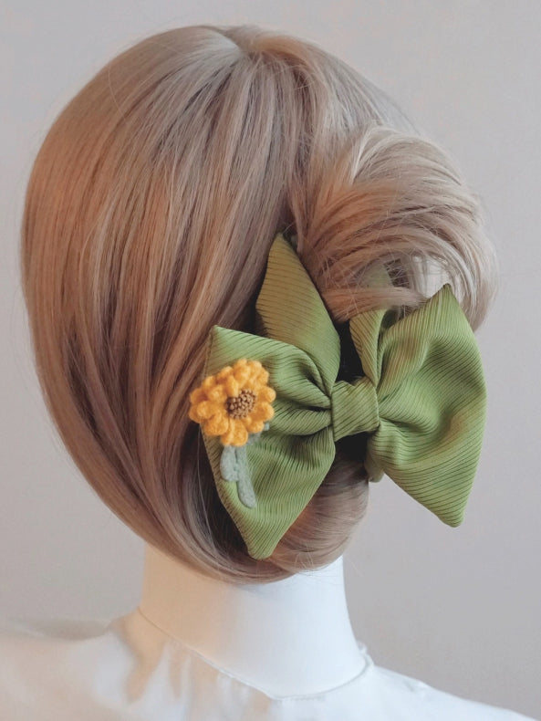 Klaue Grün Clip Große Verzierte Schleife Design Floral