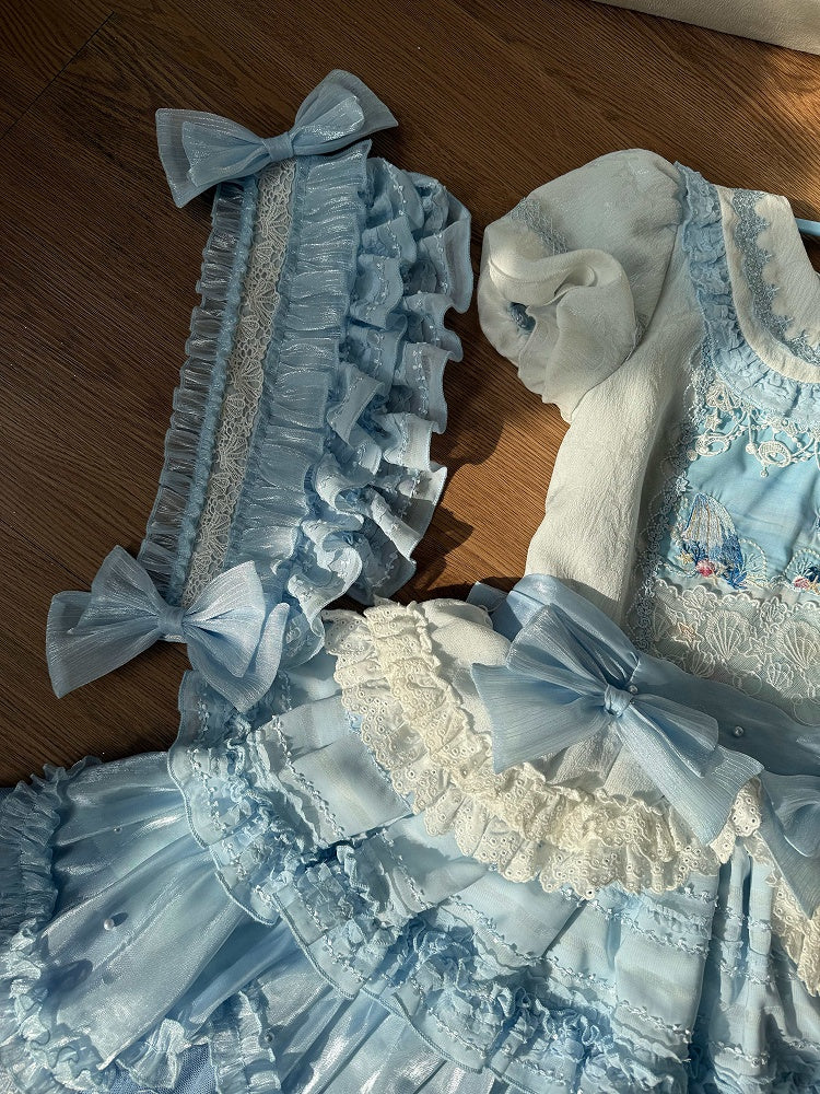Bowknot Haarband Blau Rüschen