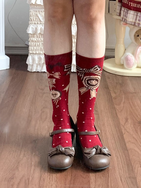 Red/Pink/Green/Beige/Blue Socks Badge with JK Calf