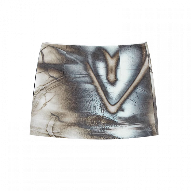 and Gray Punk Mini Bodycon Skirt Black