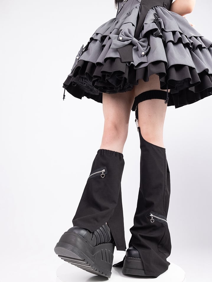 Black Techwear Leg Warmers