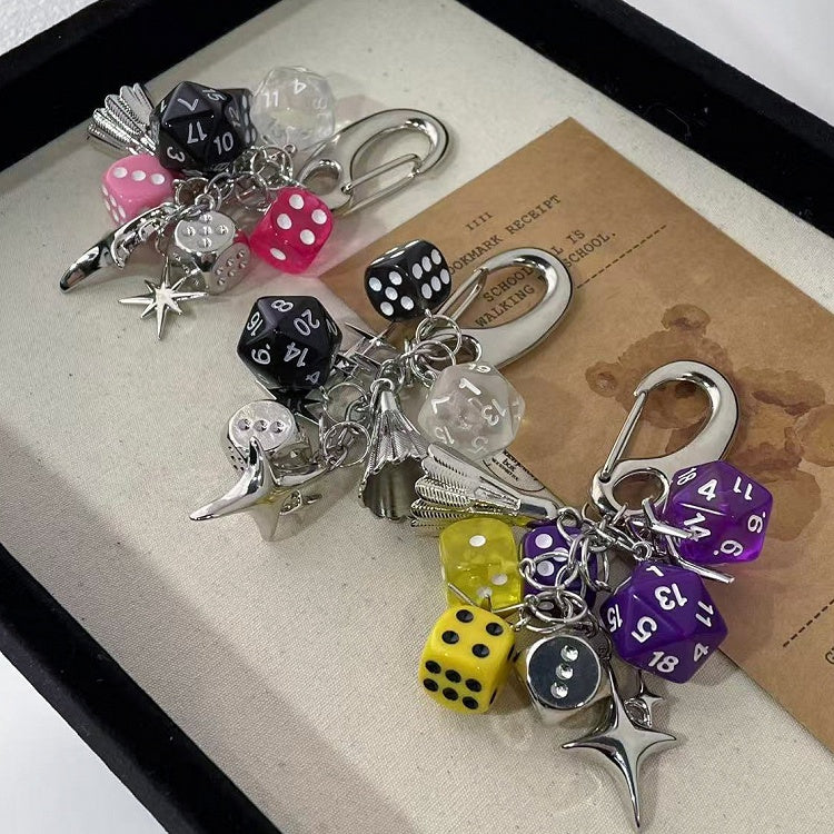 Options 5 Dice Cyberpunk Y2K Keychain
