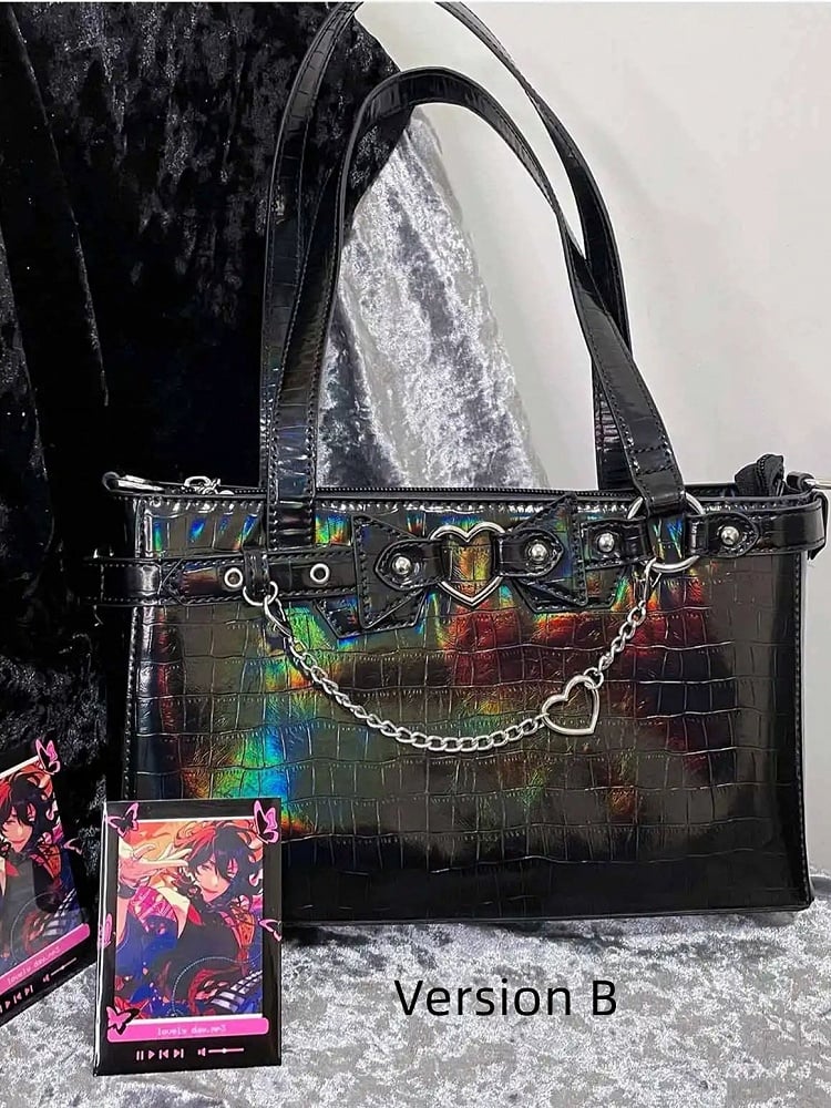 Bag Black Chains Shoulder Detachable Ita