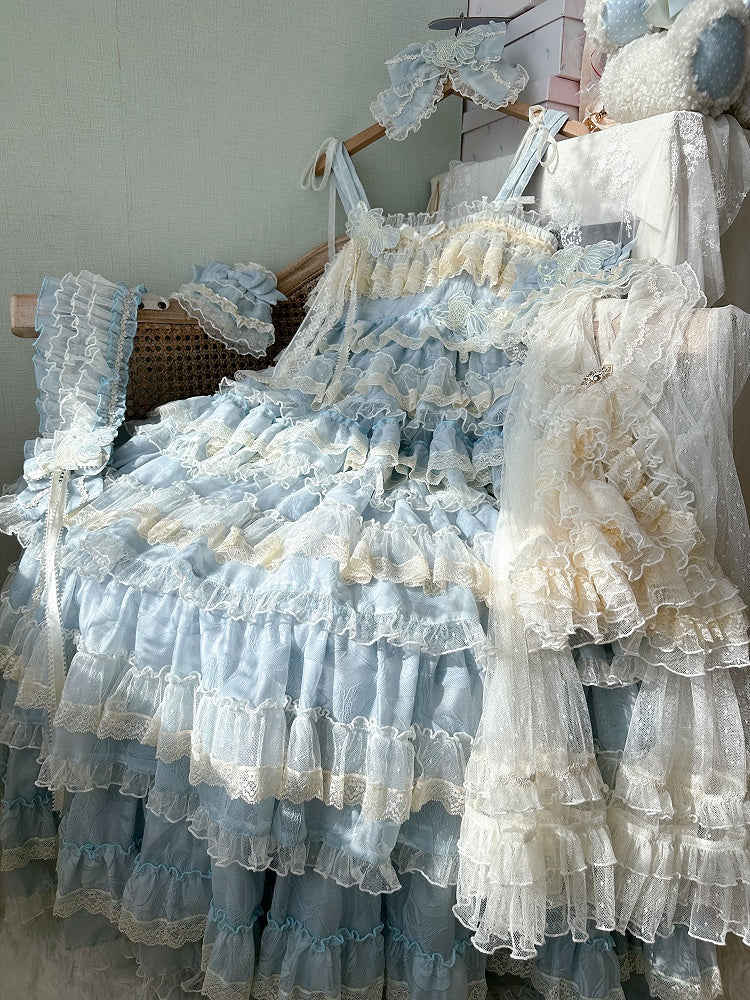 Tulle Ruffled Beige Top Lolita Lace
