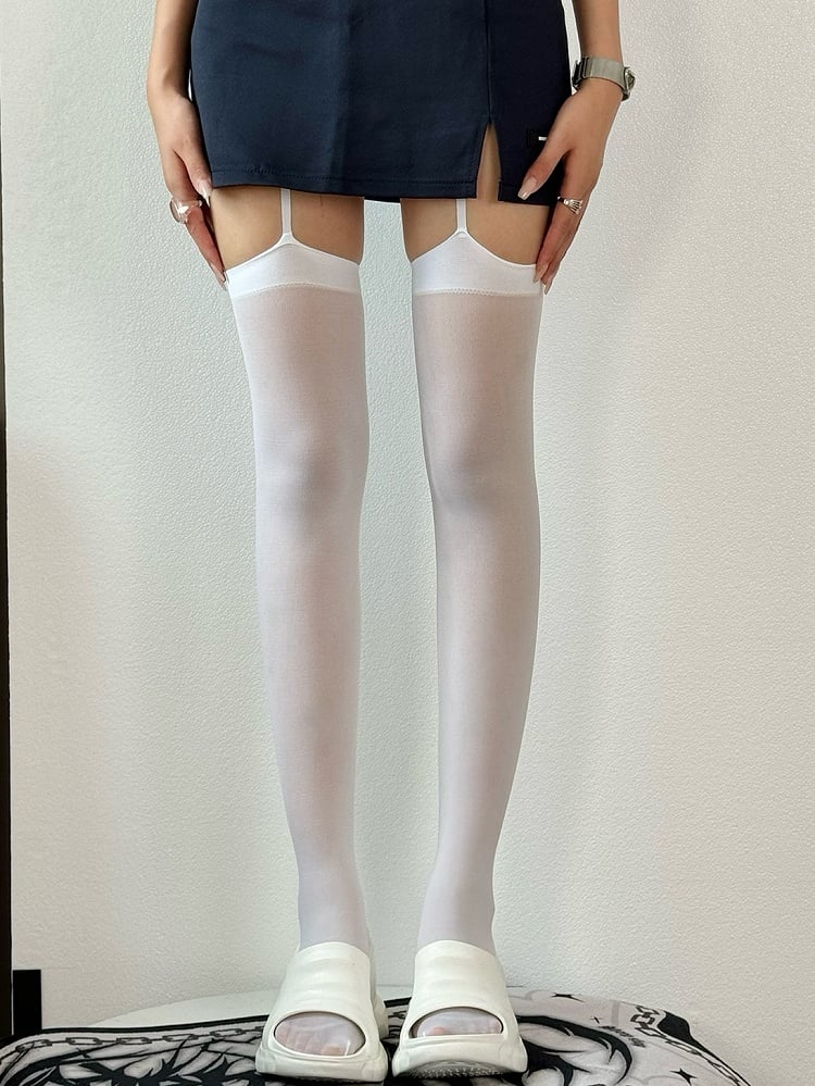 Glamorous Stockings Suspender Black/White