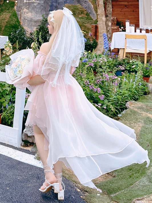 プラスサイズ ライトピンク トレイン