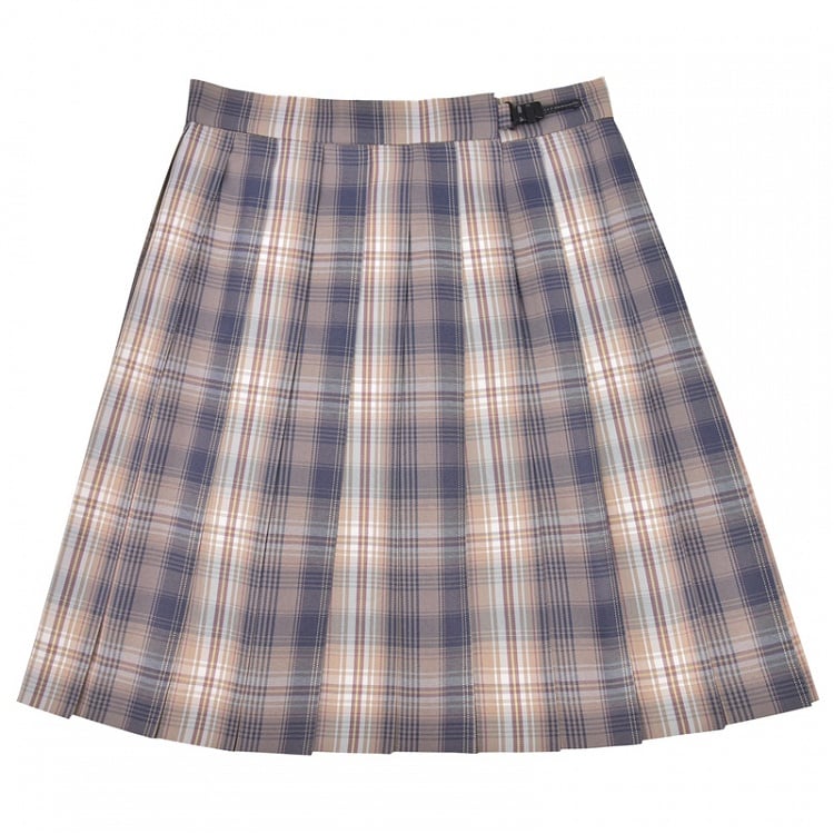 Dusty Purple Plaid Preppy Style 42CM/45CM/48CM/56CM JK Uniform Pleated Skirt