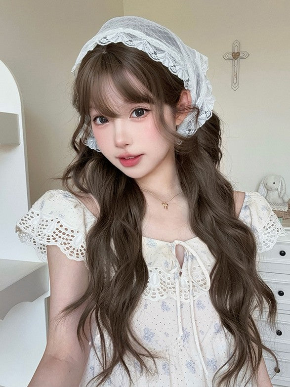 With Brown Bangs Air 72CM Wig Wavy Length