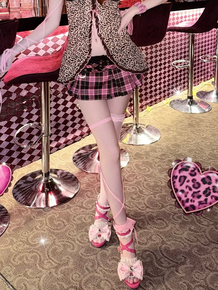 Hohe herzförmige rote Gyaru Heels Sandalen Rose Fashion