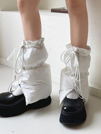 White/Grey/Black Drawstring Thicken Leg Warmers