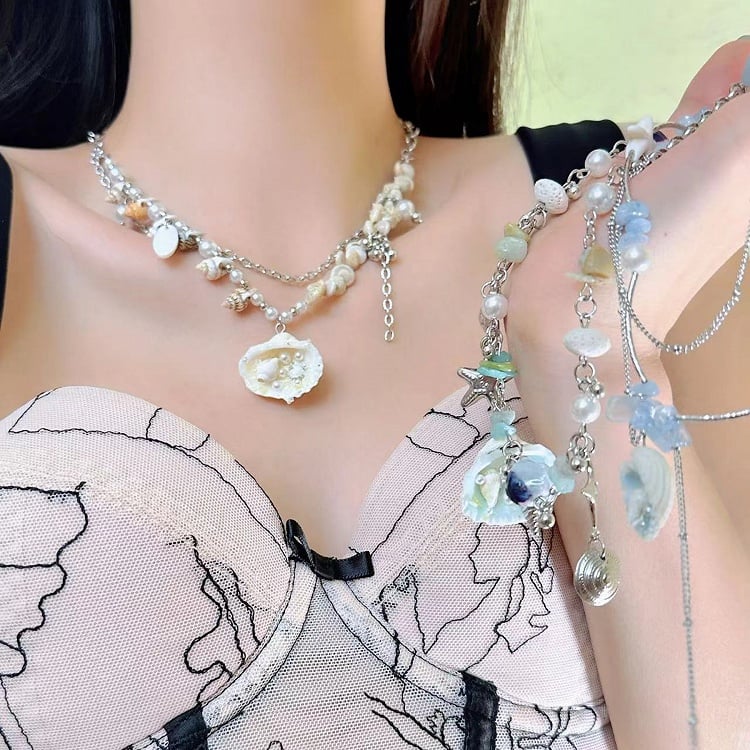 Choker Beads Clearance-Y2K Pendant Shell Sea