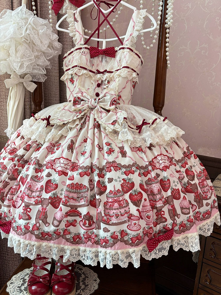 and Lolita Skirt Sweet Strawberry Jumper Teddy Print