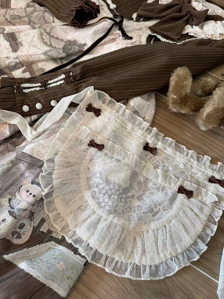 Dotted Apron Tulle Creamy