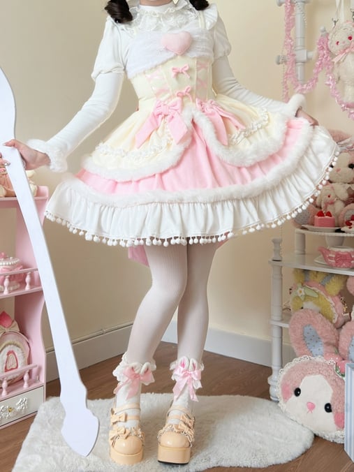 Long Top Sleeves White Cuffs Plush