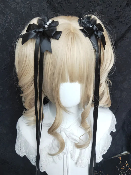 Detail Hairclips Clearance-Black Bowknot