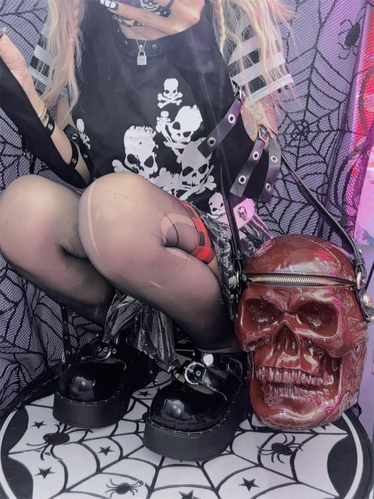 Gothic Punk Totenkopfförmige Einkaufstasche