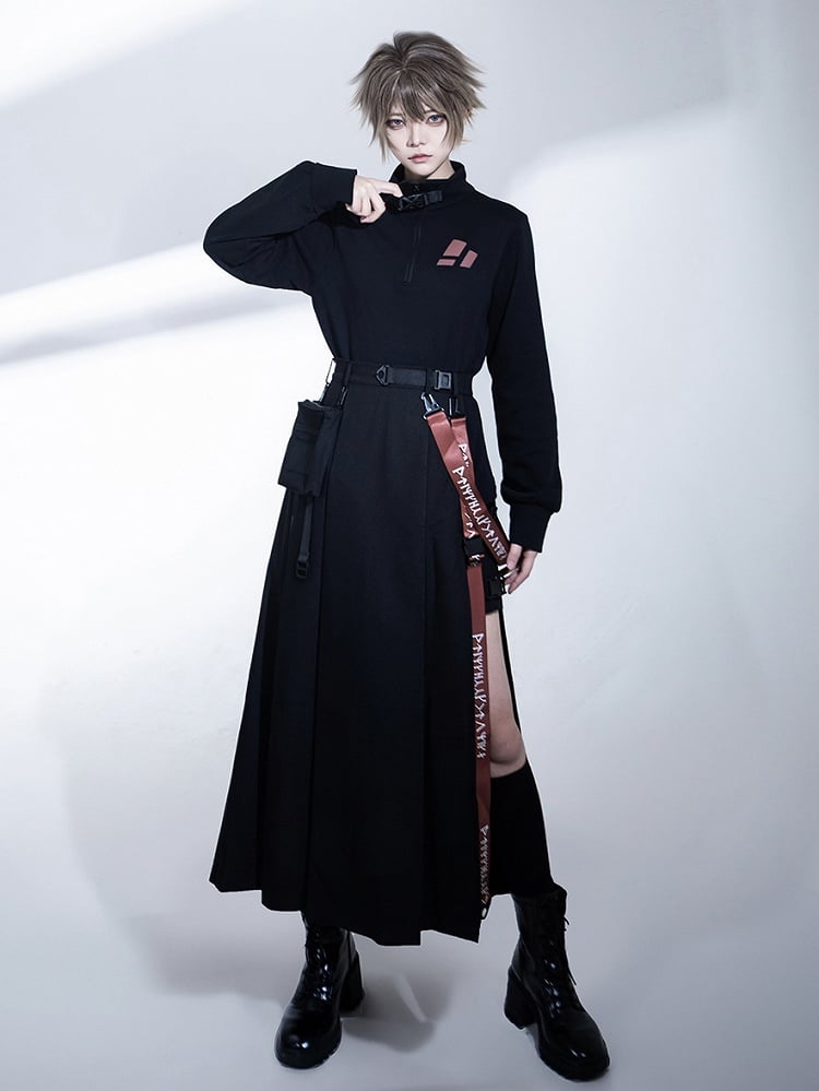 Black Buckle Cuffs Fashion Ouji Strap Shorts