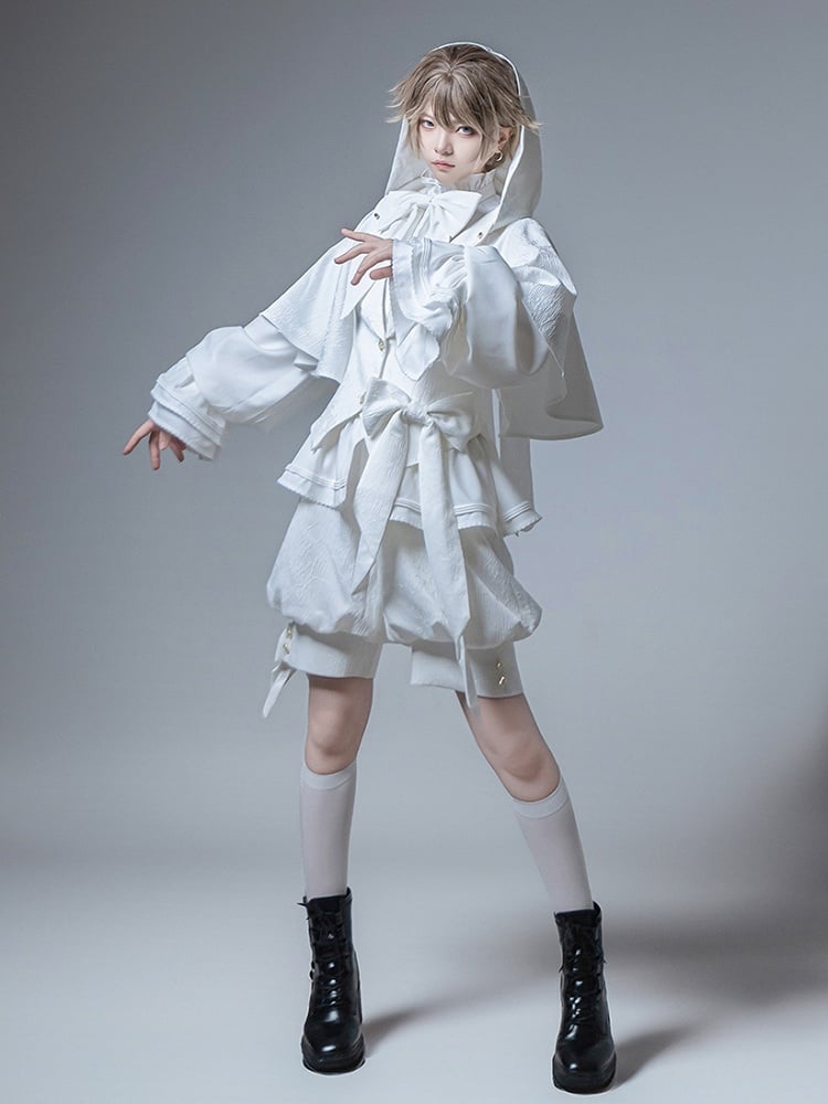 Knickerbockers Shorts Ouji Fabric Fashion Jacquard White