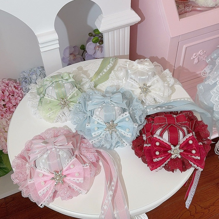 Decorated Details 5 Mini Hat Beaded Bowknot Options Color Rhinestone And Trim Lace