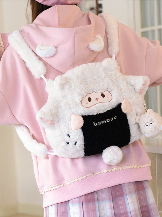 Backpack Lamb Cute White Plush