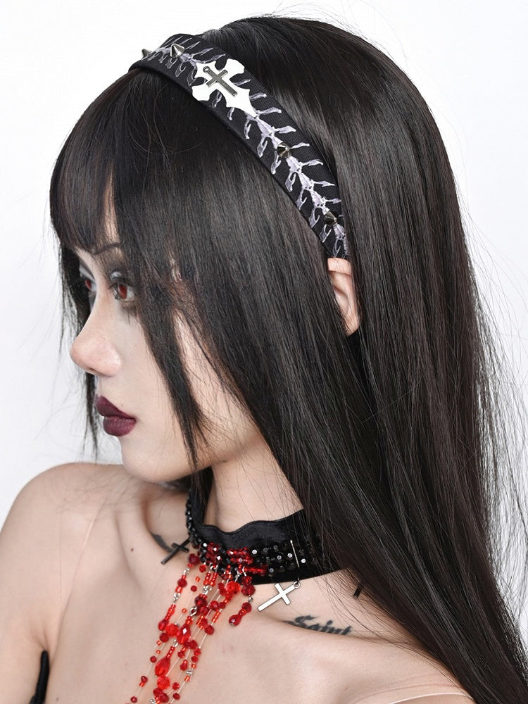 Gothic Kreuz Ohrstecker Schwarz KC