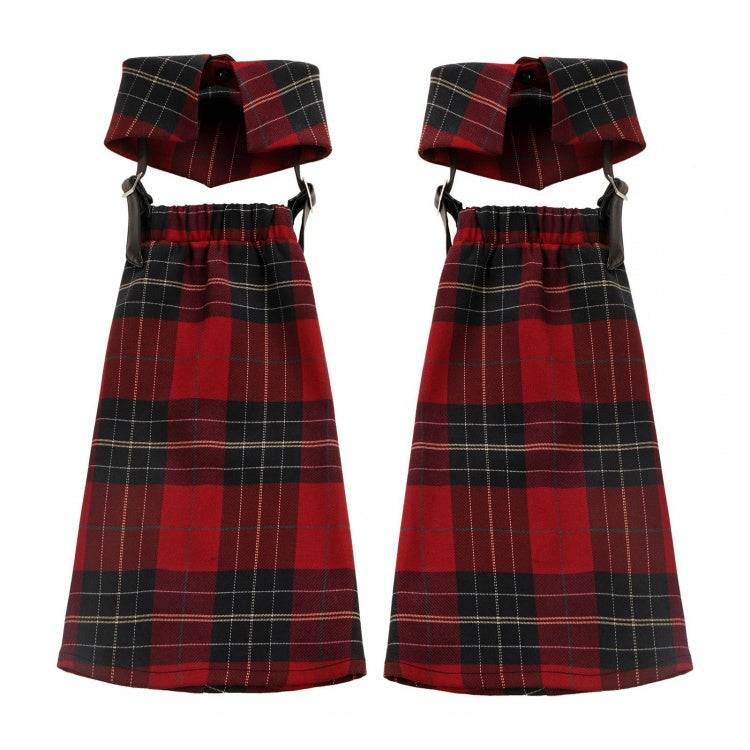 Red and Black Plaid Leg Warmers