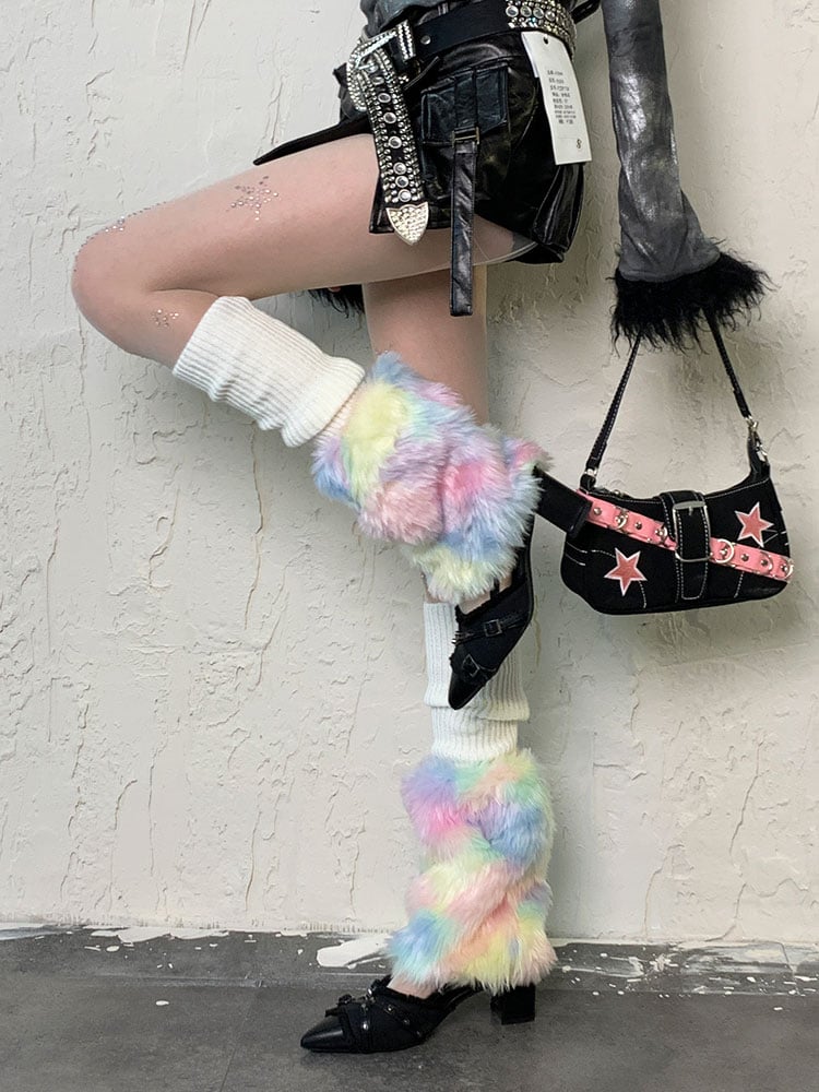 Weiße Y2K-Strumpfhose mit Stern-Strass