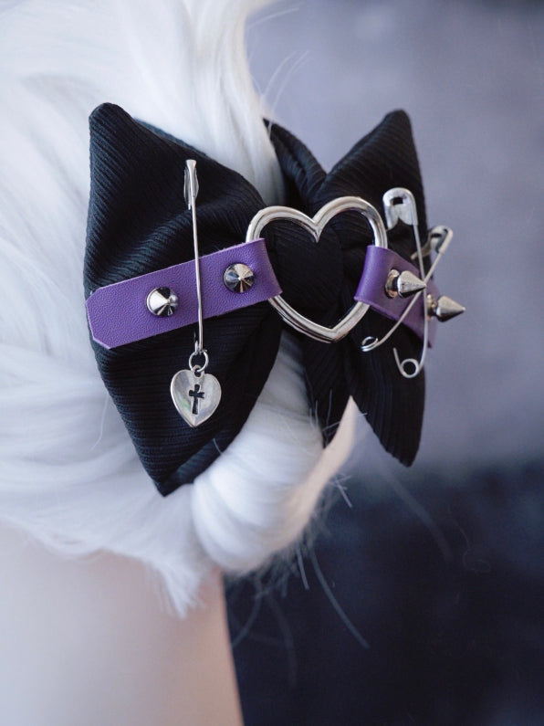 Herz Klaue Schwarz Ohrstecker Mit Und Schnalle Pins Clip Lila