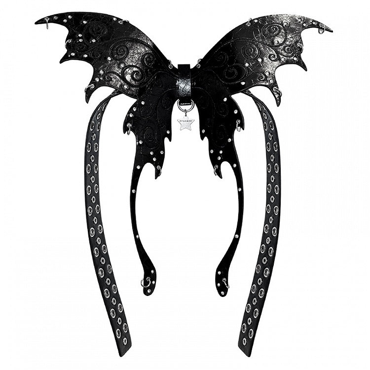 Punk Black/Silver Butterfly Waist Belt