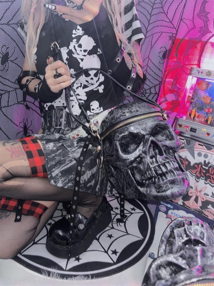 Gothic Punk Totenkopfförmige Einkaufstasche