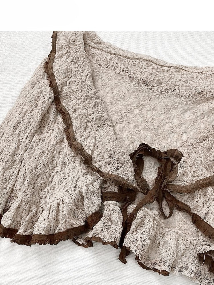 Kawaii Fashion Lace Cami Cardigan Brown Plaid Bittersweet With Millard Dress Pattern