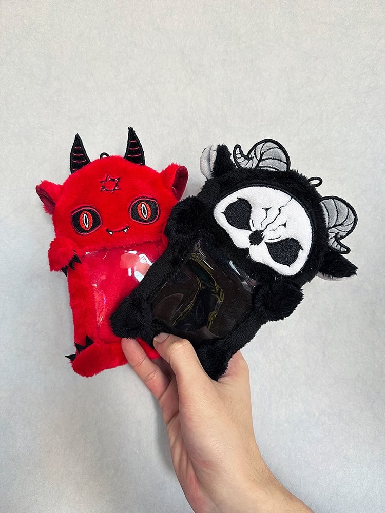 Black and White Grim Reaper Gothic Plush Card Holder