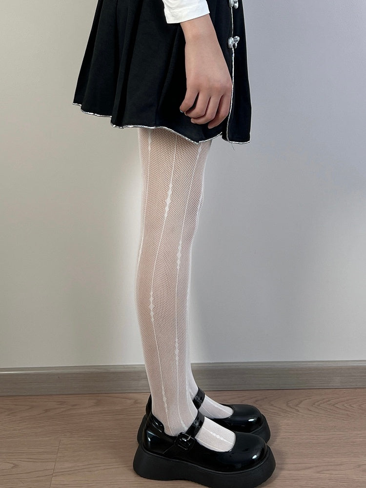 Strumpfhose mit schwarz/weiß/braunem Streifenmuster