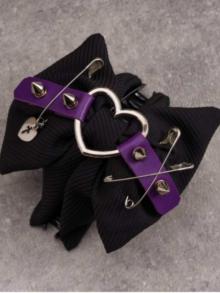 Herz Klaue Schwarz Ohrstecker Mit Und Schnalle Pins Clip Lila