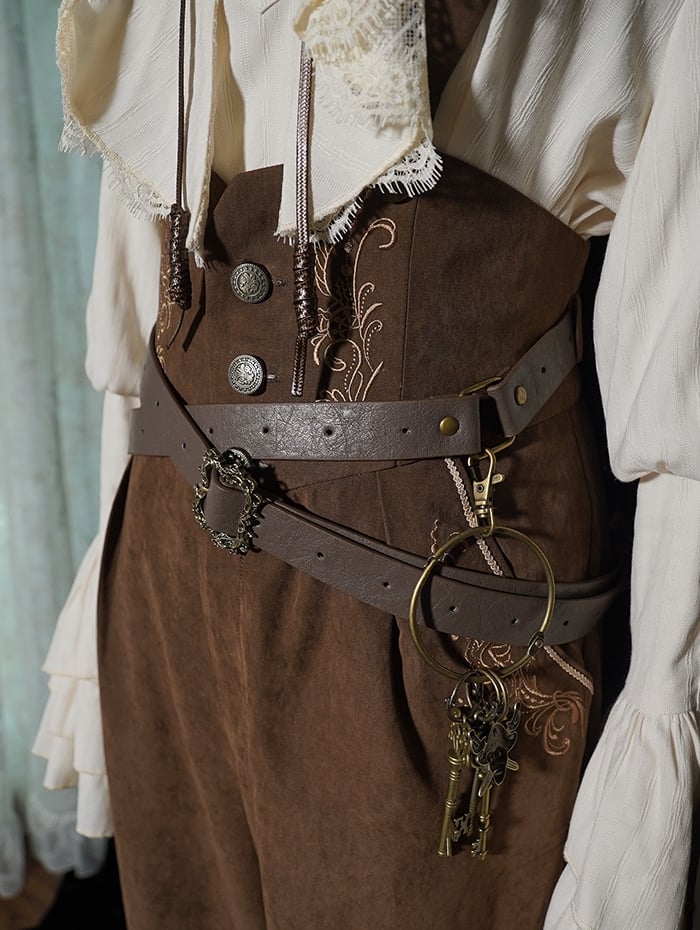 Keys Belt with / Black Charm Coffee