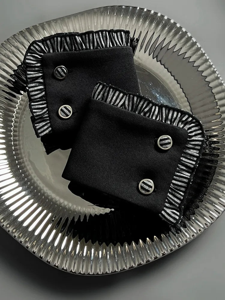 Black / Red Wrist Cuffs